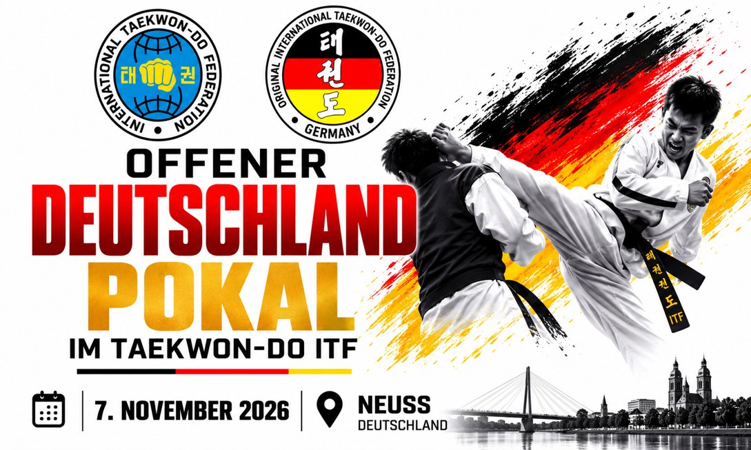 Plakat: Offener Deutschland-Pokal im Taekwon-Do ITF, 7. November 2026, Neuss